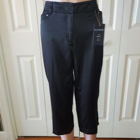 Zac & Rachel Black Slim Crop Pants Size 6 NWT - Picture 1 of 7